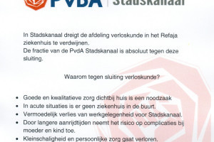 Fractie PvdA tegen dreigende sluiting verloskunde Refaja